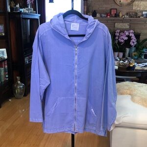Fresh Produce Light Purple Hooded Zip-Front Jacket